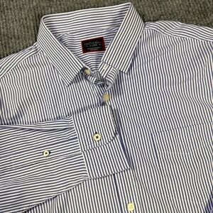 UNTUCKit Terzolo Shirt Mens Size XL Blue White Striped Performance Nylon Preppy